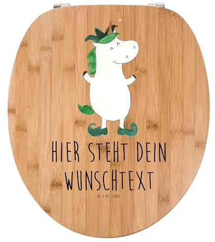 Mr. & Mrs. Panda Personalisierter WC Sitz Motiv Einhorn Joker - Personalisierte Geschenke, Klodeckel, WC-Deckel, Toilettensitz, Toilettendeckel mit Namen, Mittelalter, Kasper, Unicorn, Einhörner