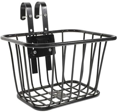rockible Fahrrad-Lenkerkorb vorne mit Haken 9,8 x 7 x 5,9 Zoll für Faltrad ohne Abdeckung Schwarz Universalzubehör