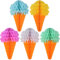 5 Piezas Bolas de Panal de Helado, Flores de Papel de Colores, Ramo de Panal, Adornos Colgantes, Decoraciones de Fiesta para Bodas, Baby shower, Decoración, Bailes, Cumpleaños, Fiestas en el Jardín