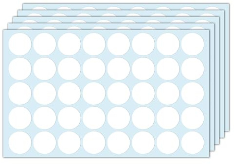 1000 Stück, 25mm Klebepunkte Weiß, Weiße Punkte Aufkleber Sticker | Markierungspunkte Selbstklebend