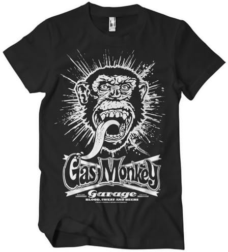 Gas Monkey Garage Offizielles Lizenzprodukt Explosion Herren-T-Shirt (Schwarz), XXXXX-Large
