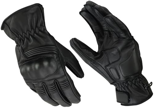WMW WALI MOTO WEAR Motorradhandschuhe Leder Herren – Echtleder Ziegenleder mit Protektoren,Custom Motorrad Lederhandschuhe,Motorrad Copper Handschuhe (Black, 3XL)