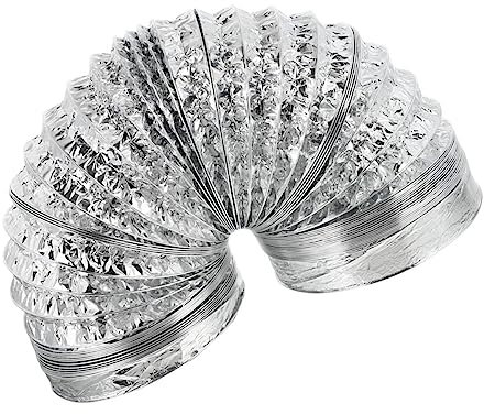 IWOWHERO Aluflexrohr Für Abluftsysteme Doppelwandig Hitzebeständig Flexibel Für Küchenabzugshauben Und Klimaanlagen Langlebig Einfache Installation Aluminiumfolie