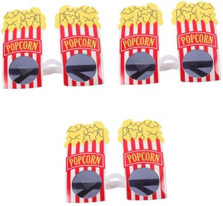 FELTECHELECTR Gafas Palomitaa 3 Piezas Gafas Vasos De Palomitas De Maíz Decoración Navideña Anteojos Creativos Puesto Anteojos Divertidos Copas De Fiesta Decorar Favor De La Fiesta De La Novedad
