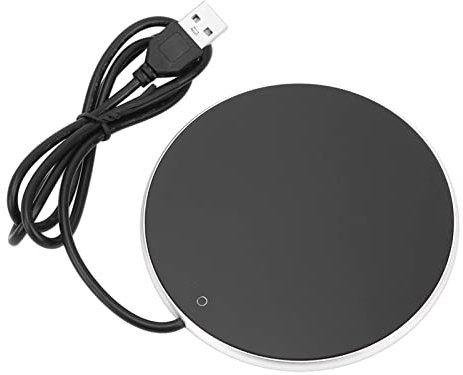 Tasse à café Chauffe-bougie USB, Petite Plaque Intelligente Lumineuse pour la Maison et le Bureau, en Alliage D'aluminium (Argent)