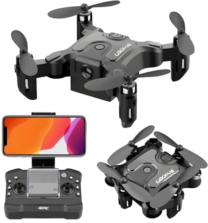 Mini Drone Professionnel avec Caméra 4K Portable RTF Pliable RC Quadricoptère avec 4 Batteries