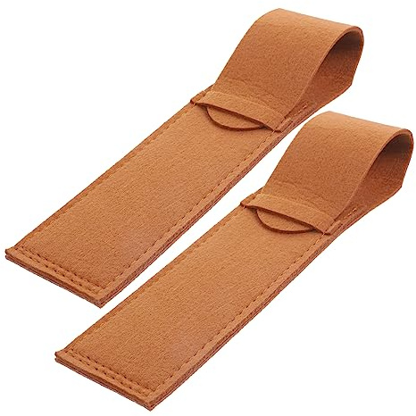 DECHOUS Tragbare Messertasche aus Leder im 2 Stück für Messer | Braune Aufbewahrung für Kleine Cutter, Platzsparend und Sicher zu Tragen, Küchenzubehör für Unterwegs