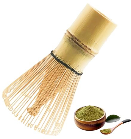 Dalephoric Batidor de Bambú Natural Chasen Tradicional, Batidor Té Matcha de 100 Varillas, Chasen Bambú Matcha, Mezcla Manual, Reutilizable, para la Ceremonia del Té, Bebida (10,5 x 6,2 cm)