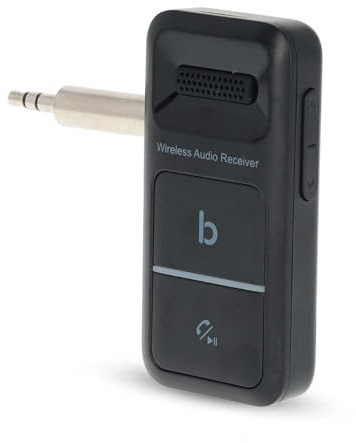 NEDIS 3.5mm AUX Bluetooth 5.3 Receiver for Music Streaming with Bass Boost, Noise Cancellation, Handsfree Call, 16 Hour Playtime, for Car, TV, Home Stereo, Headphones, Speakers