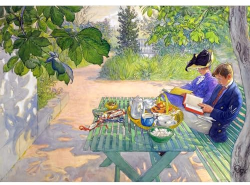 KSHAO ATHQW Carl Larsson Poster Rest In The Garden Wandkunst, Retro-Leinwanddrucke, Carl Larsson, Gemälde für Wohnzimmer, Innendekoration, Bilder, 90 x 60 x 1, ohne Rahmen