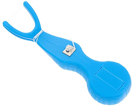 VALICLUD Soporte para Hilo Dental Reutilizable Azul, 1 Unidad, Material Grado Alimenticio, Práctico para Limpieza Profunda Interdental, Cuidado Bucal Diario, Herramienta Médica