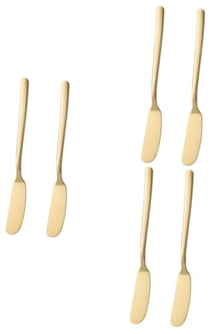 Cabilock 6 pièces Couteaux à Beurre et Fromage Acier Inoxydable Lames Tranchantes Multi Usage pour Tartinage Décoration de Crème et Fromage Ustensiles de Cuisine Résistants Coloris Doré