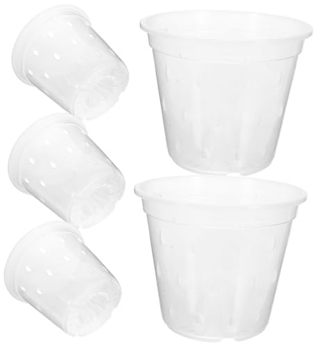 Milisten 5pezzi Vasi Trasparenti Per Drenaggio Vasi Per Vivaio Per Piante Da Adatti Dendrobium Phalaenopsis Spatifillo Piccoli Per