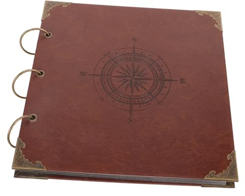 Yardenfun Álbum de Fotos DIY Álbum de Recortes Vintage de Cuero Artístico Portátil para Bodas Cumpleaños y Recuerdos Familiares