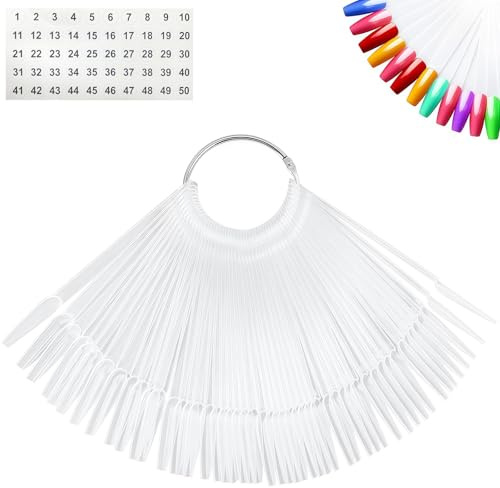 50 Pièces Ballet Nail Swatch Sticks, Nails Swatches, Ongles Clairs pour Professionnels, Débutants, Fans de Bricolage dans Les Salons, Maison pour l'affichage de la Couleur des Ongles (Transparent)