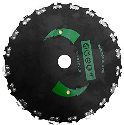 Malloy Hoja CortacéSped Dientes Cadena 9 Pulgadas,Desbrozadora Motosierra 20 Dientes,Desbrozadora Hierba Resistente para Recortadora EléCtrica Gas para JardíN (B)