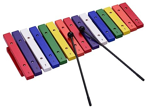 Walfront Xylophon mit 15 Tasten, Farbenfrohes Musikinstrument aus Holz für Kleinkinder, Entwickelt Musiksensibilität und Soziale Fähigkeiten für Kinder von 1–3 Jahren