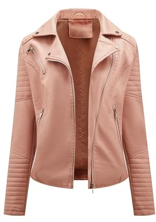 Genérico Chaquetas de Cuero Sintético para Mujer, Abrigo de Motociclista de Talla Grande, Conjuntos de Moda Otoño Invierno