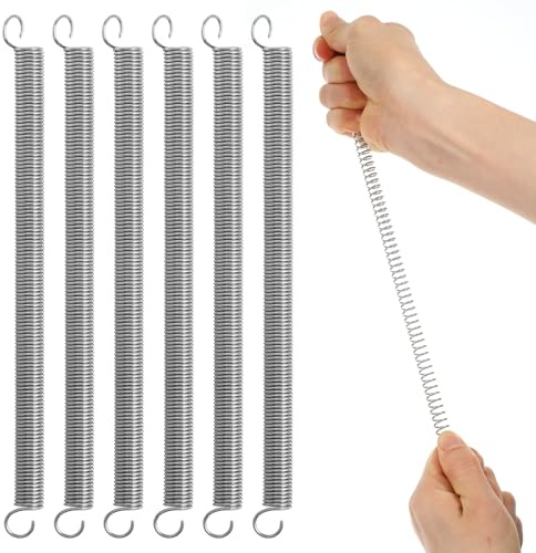 6 Stück Zugfedern mit Haken,Edelstahl Zugfeder,Doppelhaken Spannfeder,Zugfedern mit Haken 165mm Freie Länge,Multifunktional Stahlfeder,für Zelt Wohnwagen Sonnensegel Trampolin Befestigungs Zugfeder