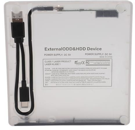 Sxhlseller 12.7mm Optical Drive Enclosure for SATA CD DVD BD, External USB 3.0 Type C Converter, Plug and Play for Laptop