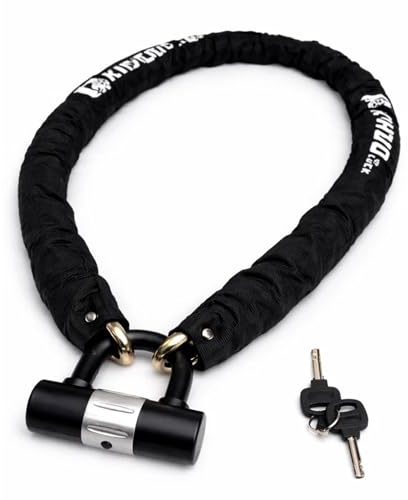 2.6Kg Heavy Duty Bike Chain Lock, 1.2m x 10mm Steel, Cut Resistant, with Keys, for Bicycle, Motorcycle and Scooter, Black
