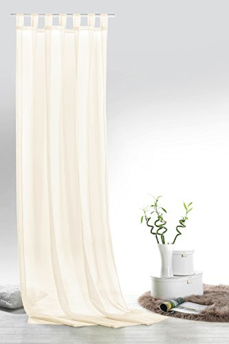 heimtexland Fashion&Joy - Schlaufenschal Voile Natur HxB 245x140 cm - transparent einfarbig - Dekoschal Gardine Typ418