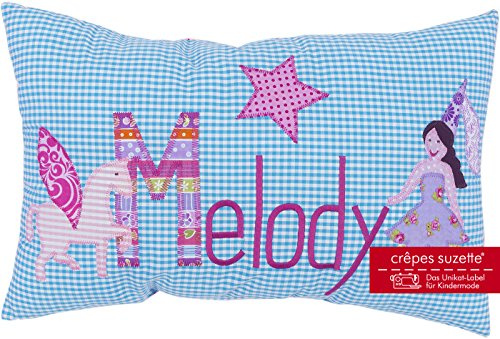 crepes suzette Namenskissen, Kissen mit Wunschnamen, Kissen mit Namen, Geburtsgeschenk, Babykissen, Geschenk Geburt Mädchen, Geschenk Pegasus