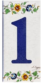 CHIFFRE 1 NUMERO DE PORTE CERAMIQUE DECORATION MOUSTIER