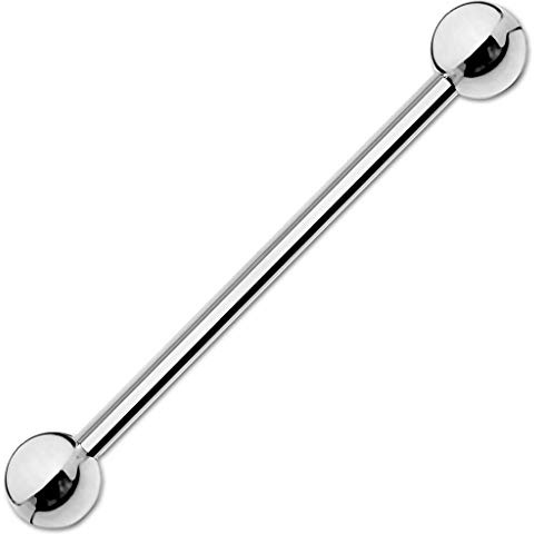viva-adorno 1,6 x 38 x 5mm Barbell Piercing Stab Industrial Ohrpiercing Cartilage Stecker Hantel Edelstahl beschichtet Z310i