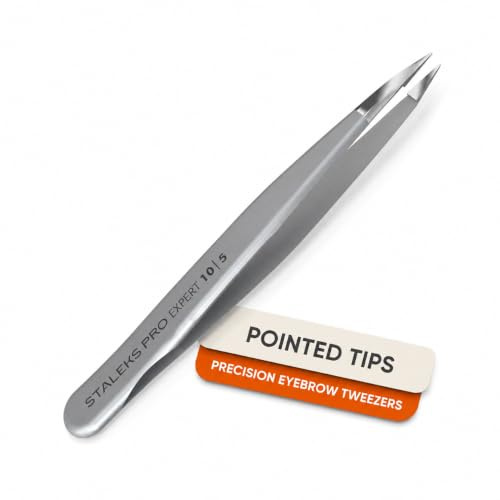 Pinzas de pelo encarnado STALEKS PRO - Tipo 5 - Pinzas de punta puntiaguda - Acero inoxidable quirúrgico - Durabilidad - Precisión - Hecho a mano - para expertos y profesionales.
