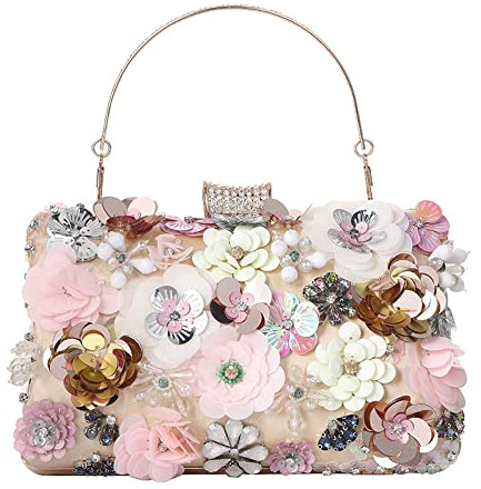 Handgefertigte Abendtasche mit Blumenmotiv für Damen, modisch, luxuriös, für Partys, Hochzeiten, Geldbörsen und Handtaschen