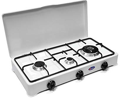 Parker Fornello 3 Fuochi a Gas GPL con Bruciatore doppia Corona 3,5 Kw per uso esterno - 5328CBGP/C