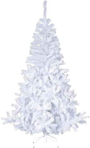 TIENDA EURASIA® Arbol de Navidad - Arbol Navidad de Plastico Color Blanco - Altura 180 cm - Arboles de Navidad Frondosos (180 cm, Blanco)