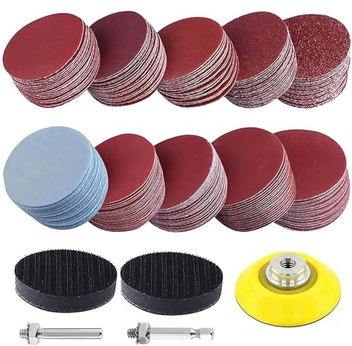 300 Pcs 2 Inch Sanding Discs Kit Drill Sanding Attachment, 80-3000 Grit