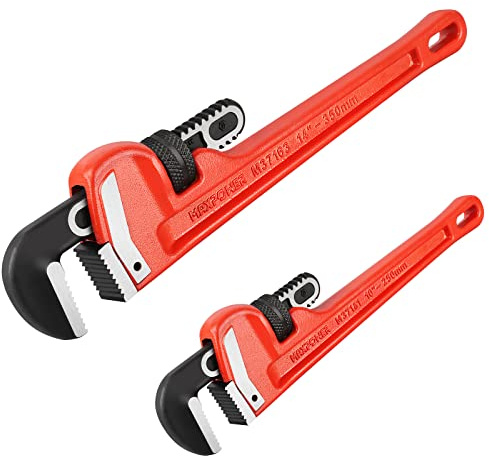 MaxPower 2 pezzi set di Chiave Giratubi 250mm/300mm Chiave Giratubi Regolabile Professionale Strumenti per la riparazione di impianti idraulici