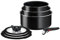 Tefal Ingenio Easy ON 7 Piece Non-Stick Saucepan Set, 16&18&20 cm Saucepans, 16&18&20 cm Glass Lids, Bakelite Removable Handle, Easy Cleaning, Heat Indicator, Black, L1599602