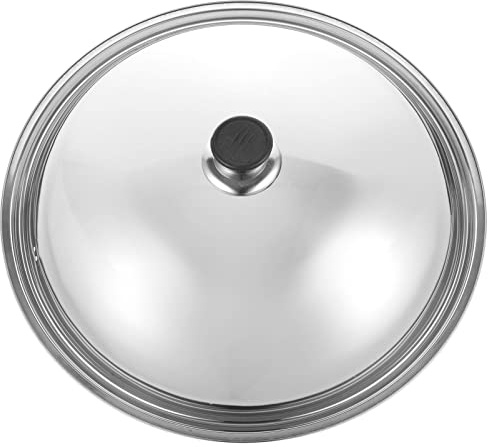 Kochtopfdeckel Pfannendeckel Edelstahl Topfdeckel Kochdeckel Ersatzdeckel mit Knopf 38cm Kochtopf Deckel Universaldeckel Wok Abdeckung für Küche T? Pfannen Bratpfanne Kochgeschirr Zuf?lliger Stil