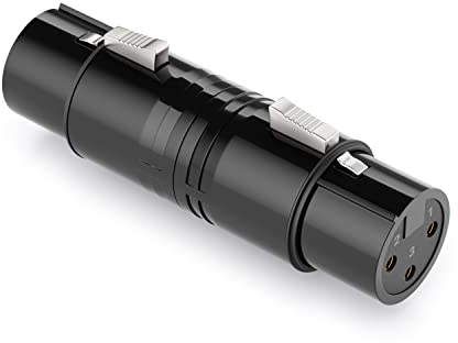 DeleyCON XLR - Adaptador hembra a hembra para cable 3 pines - Altavoz, micrófono, consola, instrumento, estudio