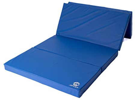 Jeflex - blaue klappbare Weichbodenmatte & Turnmatte 200 x 100 x 8 cm MADE IN GERMANY/faltbare Gymnastikmatte/platzsparende Fitnessmatte & faltbare Yogamatte/dicke Sportmatte für Kinderzimmer