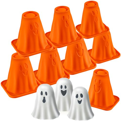 Kamehame Ghost Jelly Mould Silicone 8 Pcs Halloween Ice Cube Moulds Muffin Trays for Ice Cube, Jelly, Soap, Chocolate, Candle, Candy
