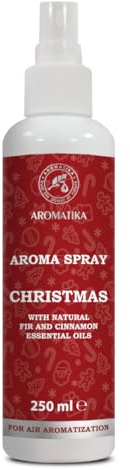 Christmas Aroma Spray 250 ml - Fresh Aromatic Room Mist with Fir & Cinnamon Essential Oil - Wardrobe Freshener - Air Aromatization - Air Freshener - Christmas Aroma