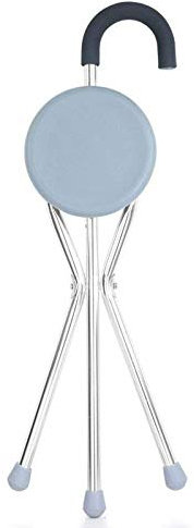 Bâton de Marche Bâton de Marche avec siège Handicap Aide médicale Siège Pliant Léger 3 Pattes - Bâton à Trois Pattes avec Tabouret Béquilles de Marche pour Personnes âgées Béquilles Pliantes en Bois