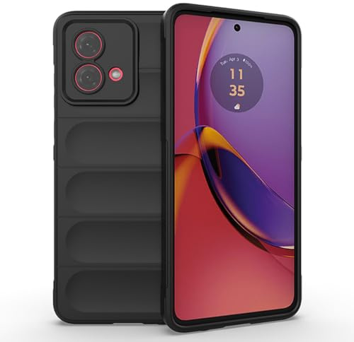 SEAHAI Funda para Motorola Moto G84 5G Estuche, [Diseño de Bolsa de Aire Anticaída] Robusto Carcasa de Suave Silicona Ligera PC + TPU Bumper Anti-caída Rubber Caso - Negro