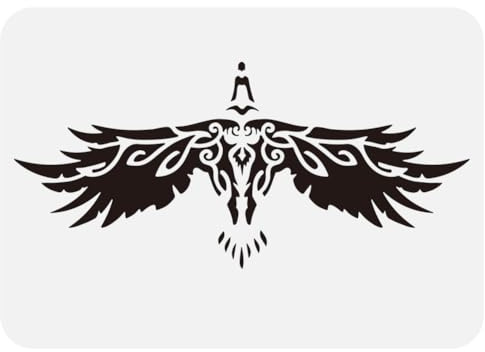FINGERINSPIRE Odin Raben Malschablone Große Schablone 21x29.7 cm Wikinger Raben Zeichenvorlage Wiederverwendbar Rabenmuster Wikinger Themen Malschablone Zum Malen An Wand Holzmöbeln DIY Dekoration