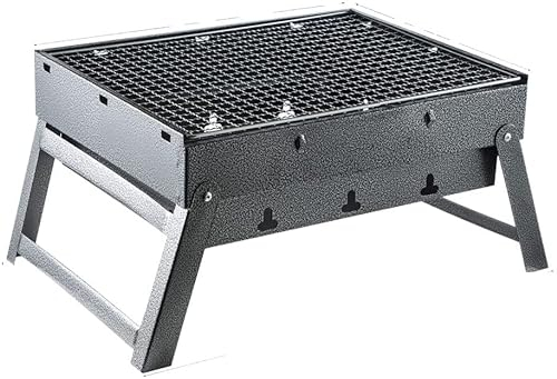 BBQ-Grill, Gasgrill für den Außenbereich, tragbarer, zusammenklappbarer Holzkohlegrill, BBQ-Grill für Camper im Freien, Camping, Kochen, Picknicks, Wandern, Terrasse, Garten, Steak, Hühnchen, Fis