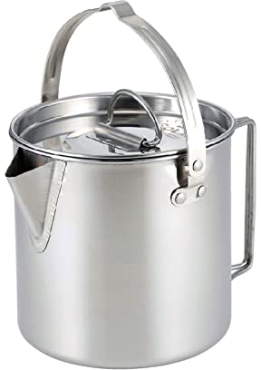XaEjNzwDT Théière en Fonte Bouilloire sifflante Bouilloire de Pique-Nique Portable en Acier Inoxydable pour Bouilloire Pliable extérieure de 1,2 L.