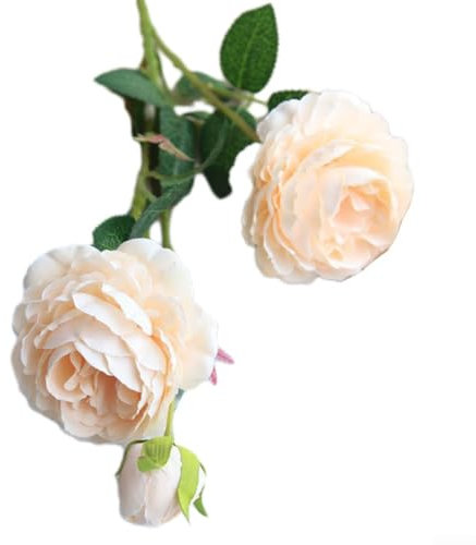 Whychstore Bouquet di peonie artificiali, realistiche rose autunnali, fiori artificiali, decorazione per la casa, in plastica (champagne)