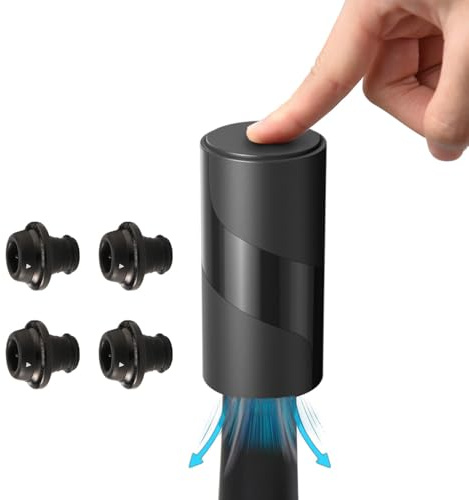 KUBEMUEG Electric Wine Saver Pump with 4 Vacuum Wine Stopper Reusable Wine Bottle Stopper Preserver Keeps Fresher for Longer (Set-01)