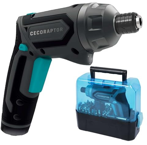 Cecotec Visseuse Devisseuse Sans Fil 6 + 1 Positions CecoRaptor Perfect Work. Visseuse Sans Fil 4 V, 1500 mAh, 60 Min D'Autonomie, Couple 4 Nm, 200 Tr/Min,Ergonomique, Tête Rotative, Lampe Intégrée