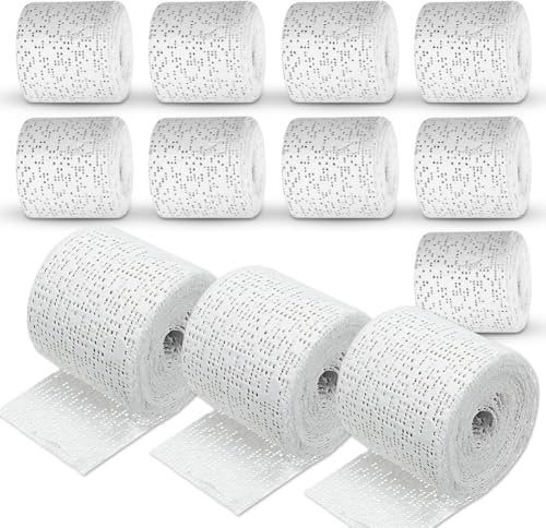 Occzin Lot de 12 Rouleaux de Bandes en plâtre pour Ventre de bébé - 5 x 270 cm - Séchage Rapide - Cadeau pour Femme Enceinte - pour Bricolage, Ventre de bébé, modélisme, Art
